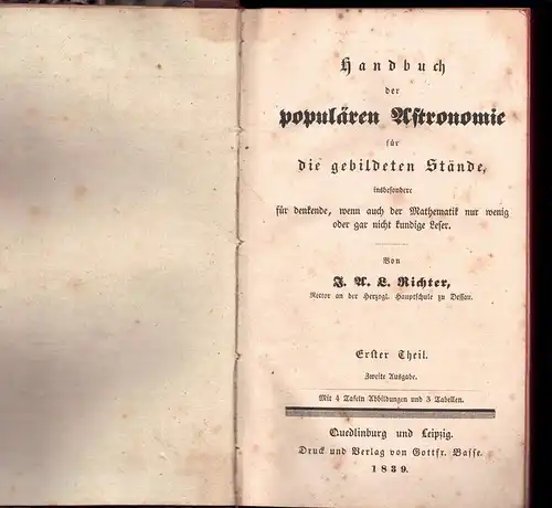 Richter, Johann Andreas Lebrecht: Handbuch der populären Astronomie für gebildete Stände, Teil 1. 