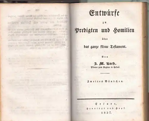 Koch, J. M.; Matthes, J. G: Entwürfe zu Predigten und Homilien über das ganze Neue Testament. 4 Bändchen in 1. 