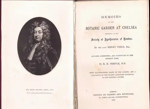 Field, Henry: Memoirs of the Botanic Garden at Chelsea. 