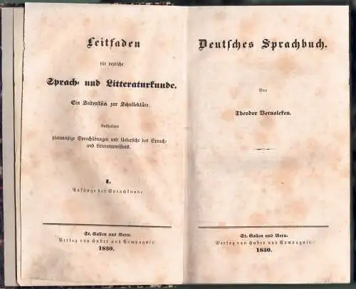 Vernaleken, Theodor: Deutsches Sprachbuch. Leitfaden für deutsche Sprach- und Litteraturkunde 1. 