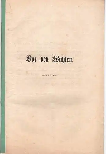 Brunner, Rudolf: Vor den Wahlen. 