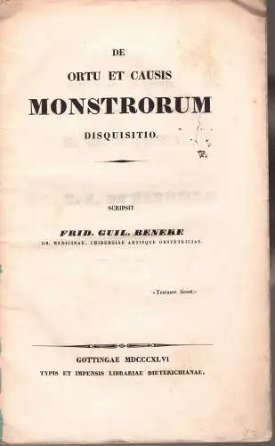 Beneke, Friedrich Wilhelm: De ortu et causis monstrorum disquisitio. 