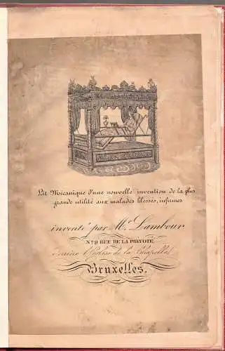 Lambour: Lit mécanique d'une nouvelle invention de la plus grande utilité aux malades blessés, infirmes, accouchemens et pour toutes les opérations de chirurgie. 