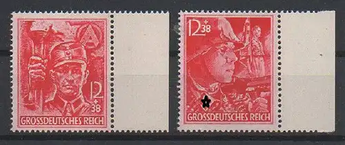 Deutsches Reich, Michel Nr. 909+910 postfrisch mit Seitenrand.