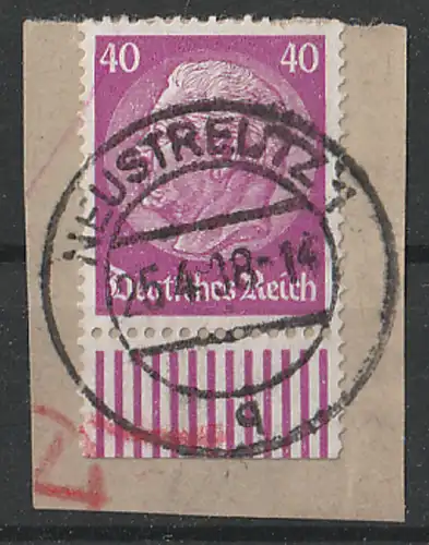Deutsches Reich, Michel Nr. 524 Walzenunterrand auf Briefstück gestempelt.