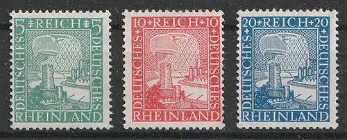 Deutsches Reich, Michel Nr. 372-374 ungebraucht mit Falz.
