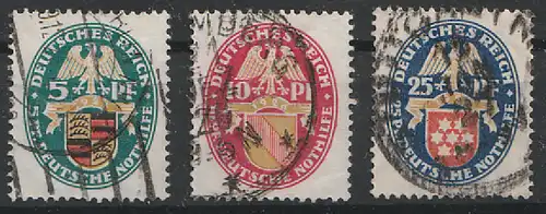 Deutsches Reich, Michel Nr. 398 - 400 gestempelt.