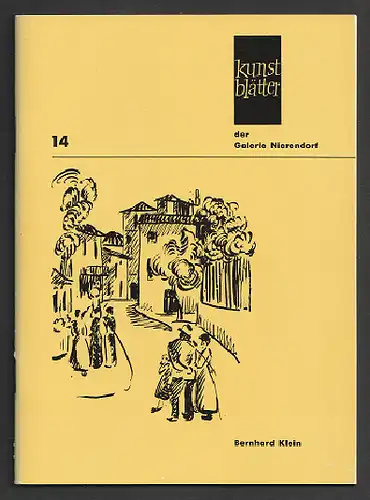 Galerie Nierendorf Kunstblätter Bernhard Klein, Ausgabe Nr. 14 Febr. 68.