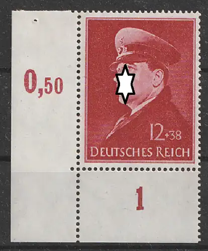 D. Reich, Mi. Nr. 772 x  BE ul.  Eckrandstück Qualitätsgrad II, Gummifehler.