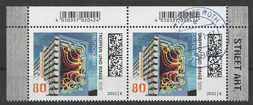 BRD, Mi. Nr. 3635 (Tropfen und Ringe) postfrisch + gestempelt (Ersttagsstempel).