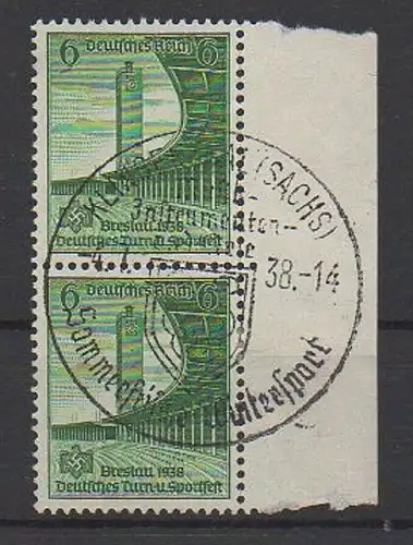 Deutsches Reich, Michel Nr. 666 Randstück mit sehr schönem Stempel Klingenthal.