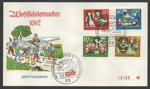 BRD, 10 Ersttagsbriefe (1962/1970).