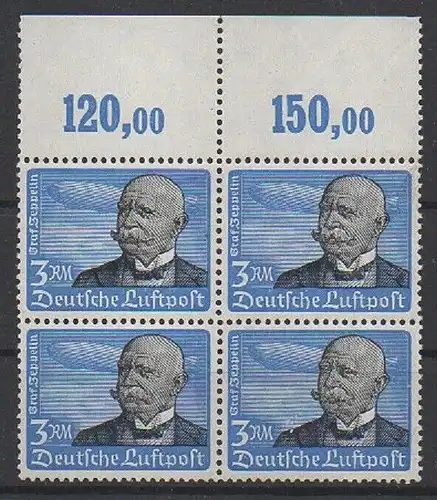 Deutsches Reich, Michel Nr. 539 x (4er Block) postfrisch und tiefst geprüft BPP.