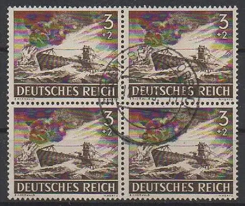 Deutsches Reich, Michel Nr. 831 gestempelter 4er-Block.