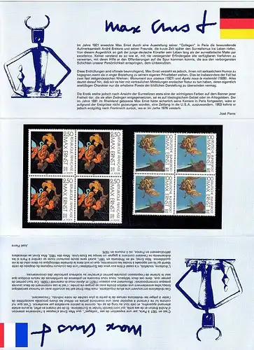 1 Klappkarte Max Ernst Deutsch / Franz. Gemeinschaftsausgabe von 1976.