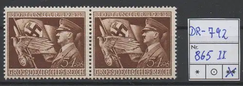 Deutsches Reich,  3. Reich Michel Nr. 865 II ABART** postfrisch.