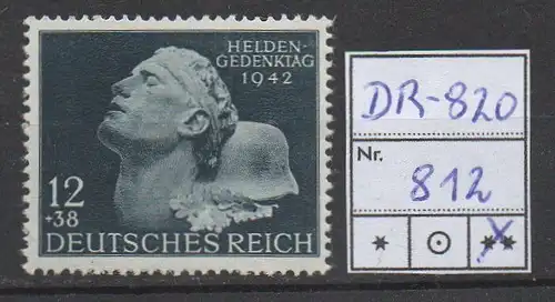 Deutsches Reich, Michel Nr. 812 (Heldengedenktag) tadellos postfrisch.