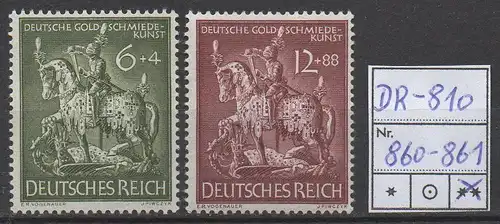 Deutsches Reich, Michel Nr. 860 - 861 (Goldschmiedekunst) tadellos postfrisch.