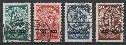 Deutsches Reich, Mi. Nr. 508 - 511 (Deutsche Nothilfe) gestempelt, geprüft BPP.