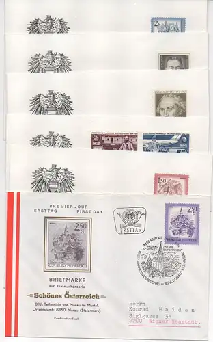 Österreich, 16 Stück Erstagsbriefe aus 1974.