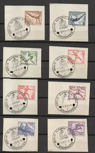 Deutsches Reich, Michel Nr. 609-616 auf Briefstück.