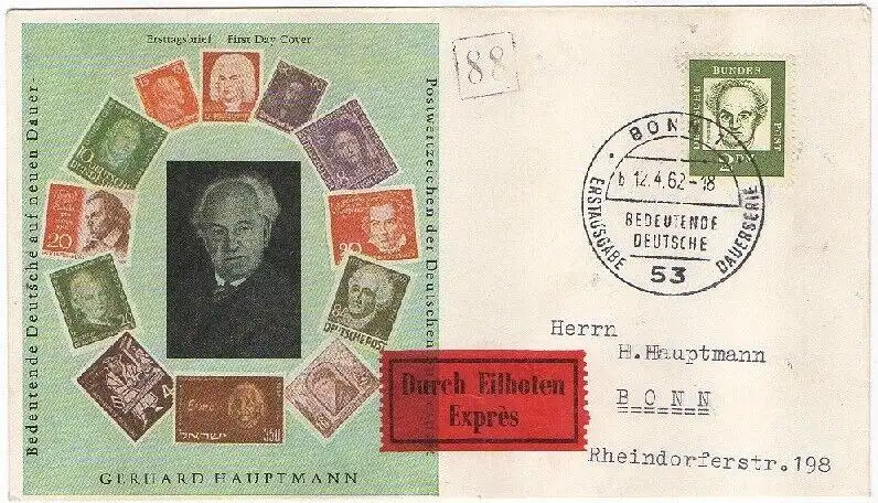 BRD FDC 2 DM, Bedeutende Deutsche (BRD Mi. Nr. 362 y).