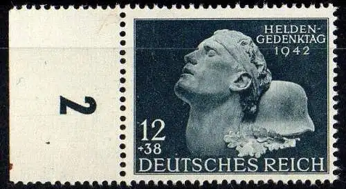 Deutsches Reich, Michel Nr. 812 Heldengedenktag postfrisch.