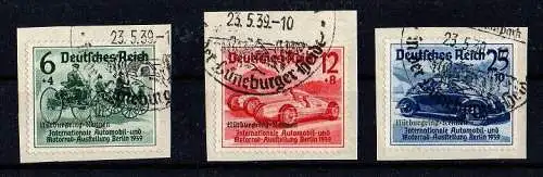 Deutsches Reich, Michel Nr. 695 - 697 auf Briefstück.