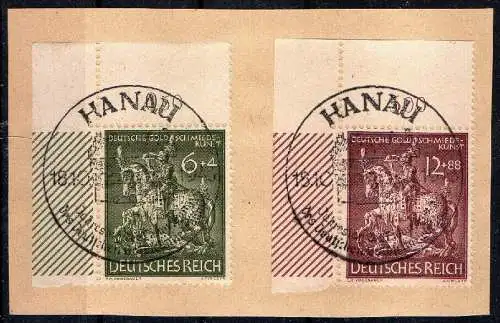 Deutsches Reich, Michel Nr. 860-861 Eckrand oben links auf Briefstück.
