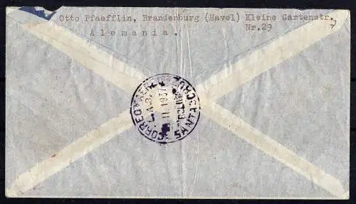 Deutsches Reich, Luftpostbrief nach Bolivien 1937 (Europa - Südamerika).