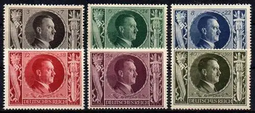 Deutsches Reich, Michel Nr. 844 - 849 postfrisch.