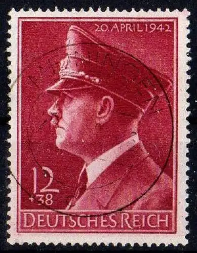 Deutsches Reich, Michel Nr. 813 y 53. Geburtstag AH 1942 gestempelt.