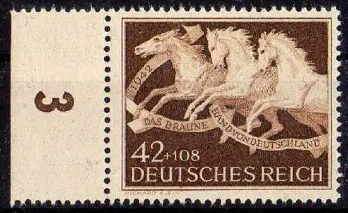 Deutsches Reich, Michel Nr. 815 Galopprennen München postfrisch mit Seitenrand.