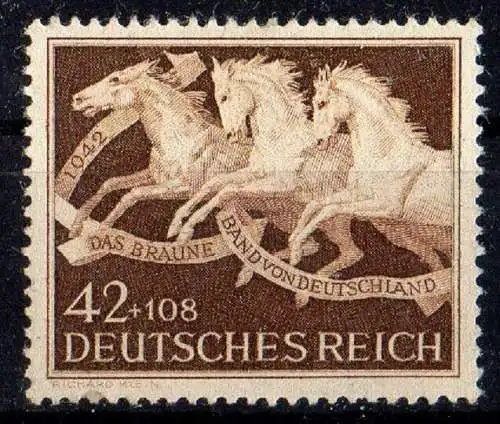Deutsches Reich, Michel Nr. 815 Braunes Band 1942 postfrisch.