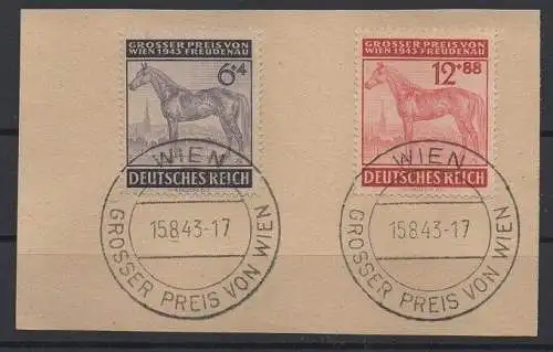 Deutsches Reich, Michel Nr. 857-858 gestempelt auf Briefstück.
