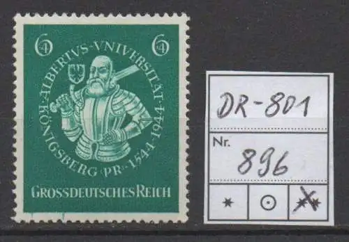 Deutsches Reich, Michel Nr. 896 (Albertus Universität)  tadellos postfrisch.