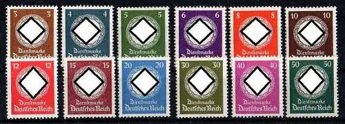 Deutsches Reich, Michel Nr. 166-177 Dienstmarken ungebraucht *