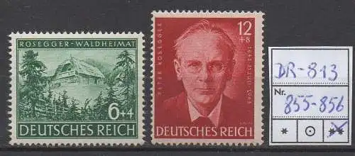 Deutsches Reich, Michel Nr. 855-856 (Rosegger) tadellos postfrisch.