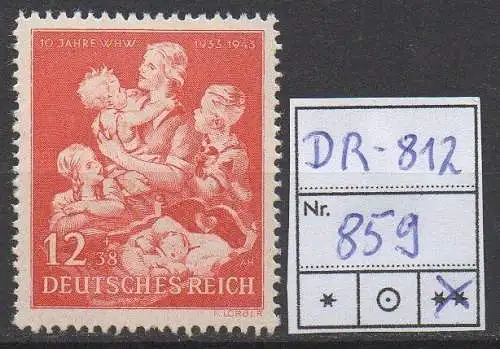 Deutsches Reich, Michel Nr. 859 (Winterhilfswerk) tadellos postfrisch.