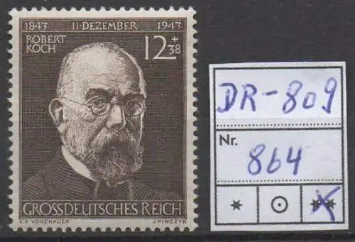 Deutsches Reich, Michel Nr. 864 (Robert Koch) tadellos postfrisch.