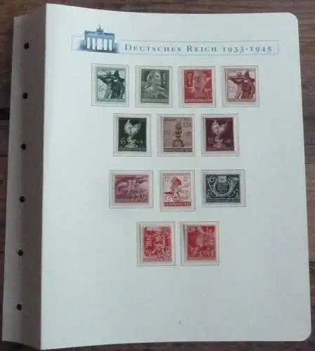 D. Reich, Mi. Nr. 739-910 postfrisch, Jahrgang 1940-1945 auf Borek Albumblätter.
