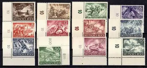 Eckenrand Michel Nr. 831-842 Deutsches Reich - Tag der Wehrmacht - postfrisch **