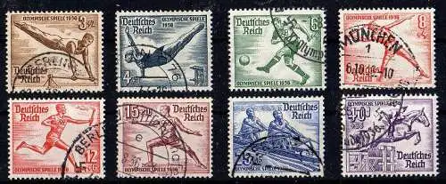 Deutsches Reich, Michel Nr. 609-616 gestempelt.