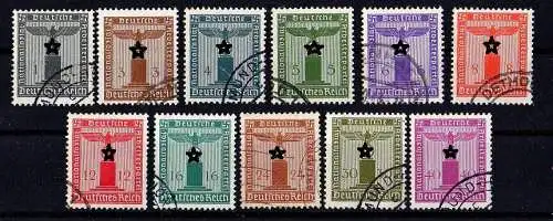 Deutsches Reich, Dienstmarken Mi. Nr. 155 - 165 gestempelt.