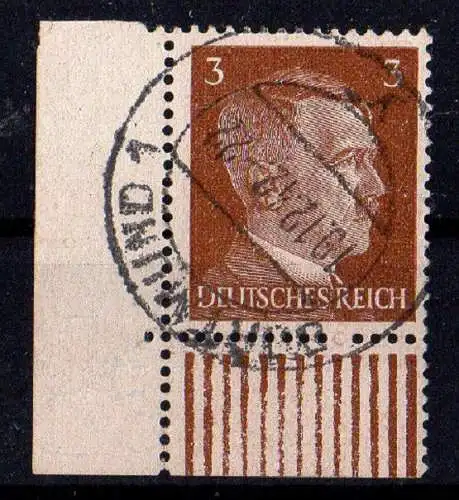 Deutsches Reich, Michel Nr. 782 Eckrand u.l. gestempelt.