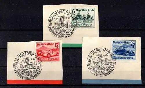Deutsches Reich, Michel Nr. 686 - 688 auf Briefstück mit Ersttagsstempel.
