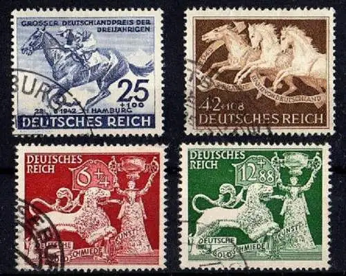 Deutsches Reich, Michel Nr. 814 - 817 gestempelt.