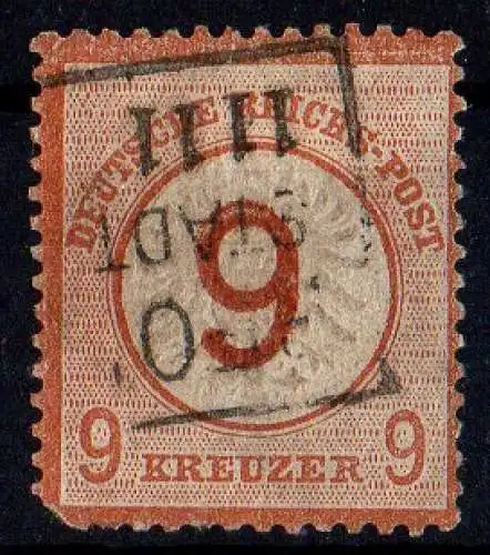 Deutsches Reich 1874, Michel Nr. 30 (Zahnfehler Qualitätsgrad II), gestempelt.