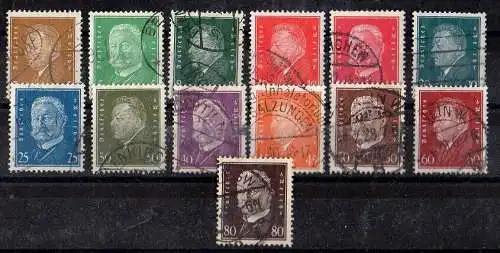 Deutsches Reich, Michel Nr. 410 - 422 (Reichspräsidenten) gestempelt.