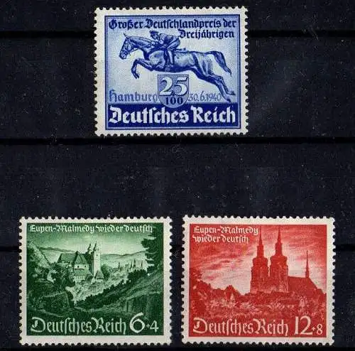 Deutsches Reich, Michel Nr. 746, 748-749 ungebraucht mit Falz und Gummischäden.